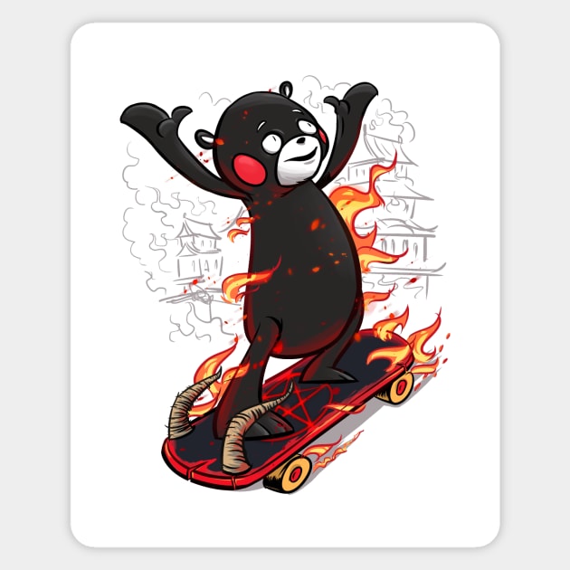 Why is the Kumamon on skateboard? Sticker by Hulkey